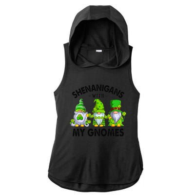 Shenanigans With My Gnomes Funny St Patrick's Day Crew Ladies PosiCharge Tri-Blend Wicking Draft Hoodie Tank