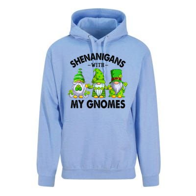 Shenanigans With My Gnomes Funny St Patrick's Day Crew Unisex Surf Hoodie