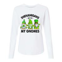 Shenanigans With My Gnomes Funny St Patrick's Day Crew Womens Cotton Relaxed Long Sleeve T-Shirt