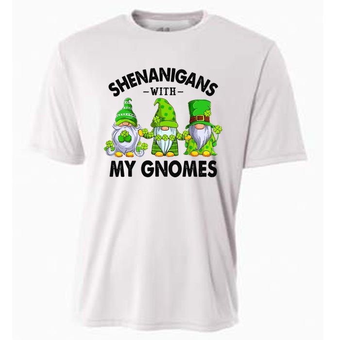 Shenanigans With My Gnomes Funny St Patrick's Day Crew Cooling Performance Crew T-Shirt