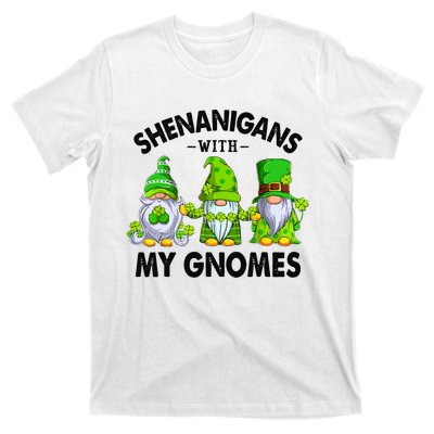 Shenanigans With My Gnomes Funny St Patrick's Day Crew T-Shirt