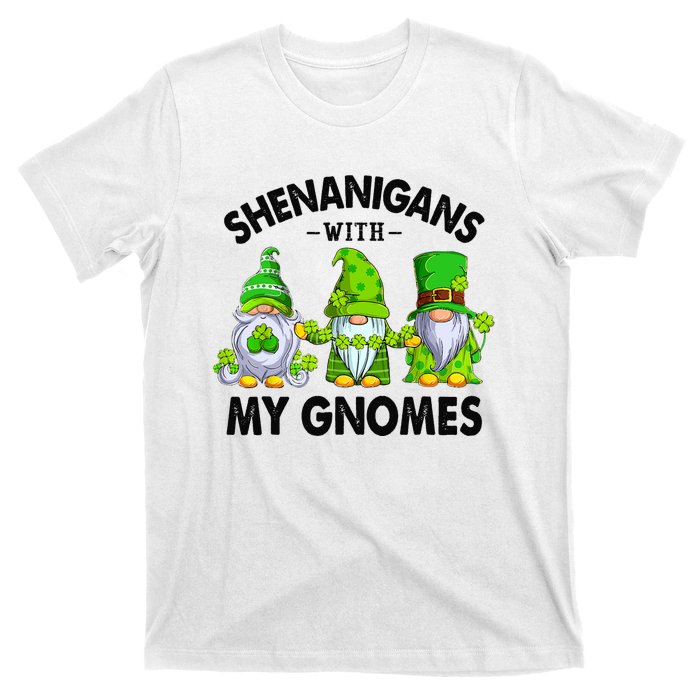 Shenanigans With My Gnomes Funny St Patrick's Day Crew T-Shirt