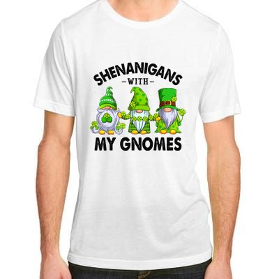 Shenanigans With My Gnomes Funny St Patrick's Day Crew Adult ChromaSoft Performance T-Shirt