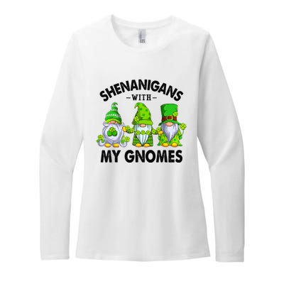 Shenanigans With My Gnomes Funny St Patrick's Day Crew Womens CVC Long Sleeve Shirt