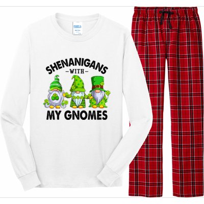 Shenanigans With My Gnomes Funny St Patrick's Day Crew Long Sleeve Pajama Set