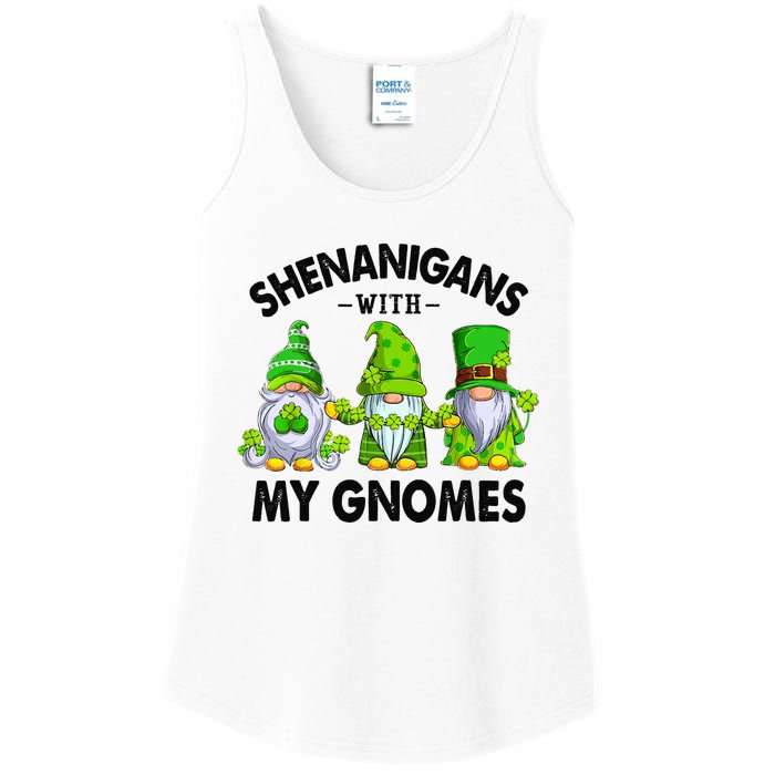 Shenanigans With My Gnomes Funny St Patrick's Day Crew Ladies Essential Tank