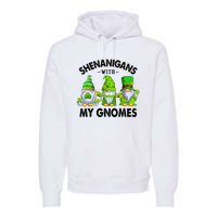 Shenanigans With My Gnomes Funny St Patrick's Day Crew Premium Hoodie