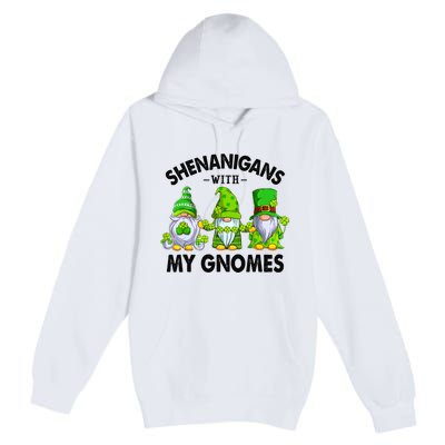 Shenanigans With My Gnomes Funny St Patrick's Day Crew Premium Pullover Hoodie