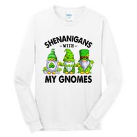 Shenanigans With My Gnomes Funny St Patrick's Day Crew Tall Long Sleeve T-Shirt