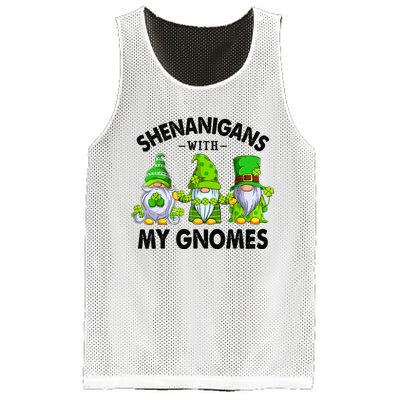 Shenanigans With My Gnomes Funny St Patrick's Day Crew Mesh Reversible Basketball Jersey Tank