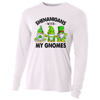 Shenanigans With My Gnomes Funny St Patrick's Day Crew Cooling Performance Long Sleeve Crew