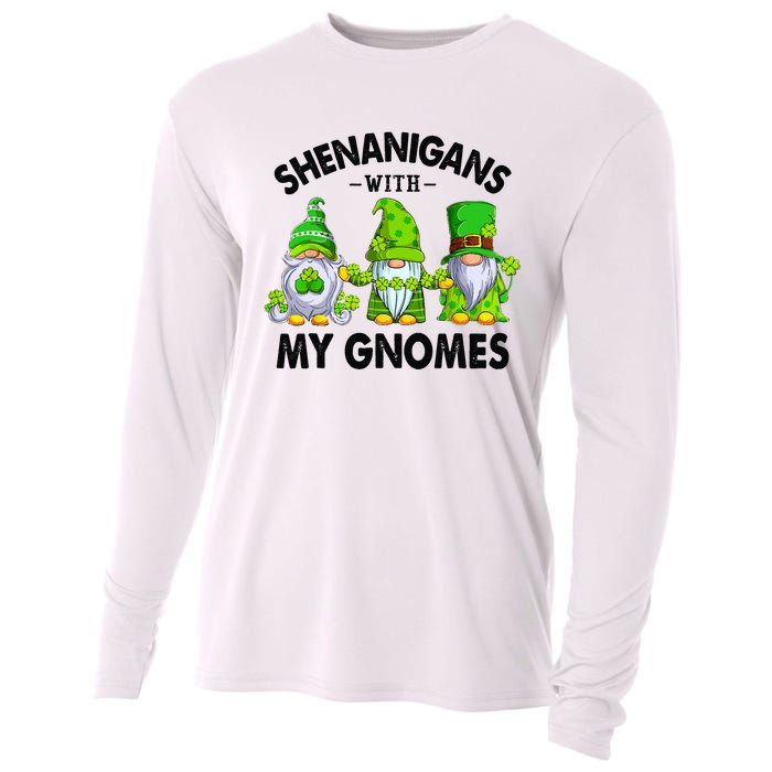 Shenanigans With My Gnomes Funny St Patrick's Day Crew Cooling Performance Long Sleeve Crew