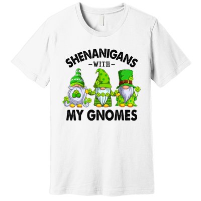 Shenanigans With My Gnomes Funny St Patrick's Day Crew Premium T-Shirt