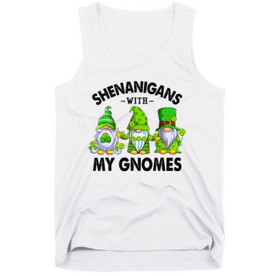 Shenanigans With My Gnomes Funny St Patrick's Day Crew Tank Top