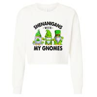 Shenanigans With My Gnomes Funny St Patrick's Day Crew Cropped Pullover Crew