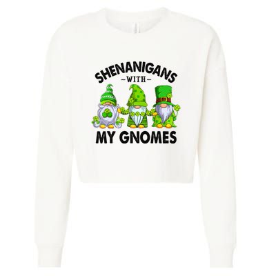 Shenanigans With My Gnomes Funny St Patrick's Day Crew Cropped Pullover Crew