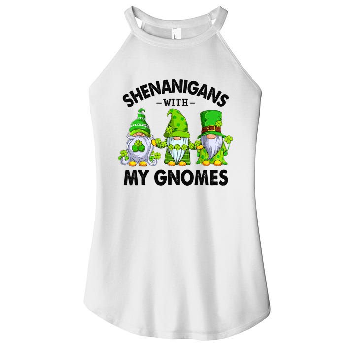 Shenanigans With My Gnomes Funny St Patrick's Day Crew Women's Perfect Tri Rocker Tank