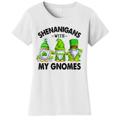 Shenanigans With My Gnomes Funny St Patrick's Day Crew Women's T-Shirt