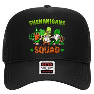 Shenanigans With My Gnomies St Patrick's Day Gnome Shamrock High Crown Mesh Back Trucker Hat