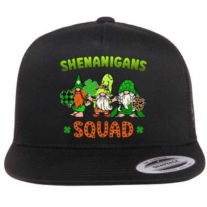 Shenanigans With My Gnomies St Patrick's Day Gnome Shamrock Flat Bill Trucker Hat