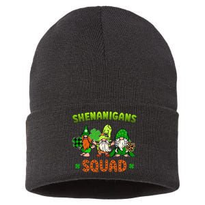 Shenanigans With My Gnomies St Patrick's Day Gnome Shamrock Sustainable Knit Beanie