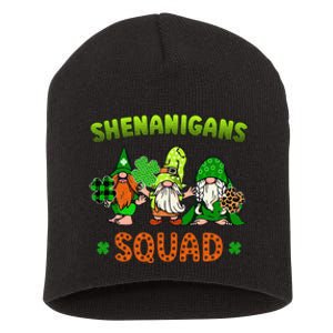 Shenanigans With My Gnomies St Patrick's Day Gnome Shamrock Short Acrylic Beanie