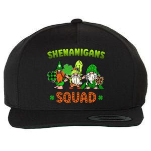 Shenanigans With My Gnomies St Patrick's Day Gnome Shamrock Wool Snapback Cap