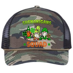 Shenanigans With My Gnomies St Patrick's Day Gnome Shamrock Retro Rope Trucker Hat Cap