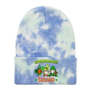 Shenanigans With My Gnomies St Patrick's Day Gnome Shamrock Tie Dye 12in Knit Beanie