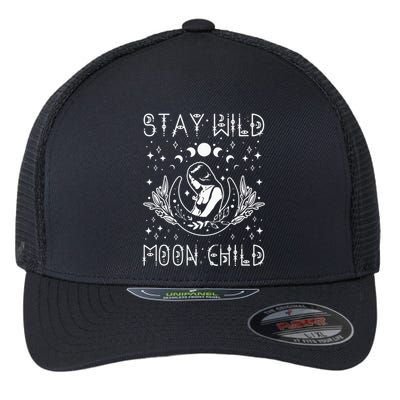 Stay Wild Moon Child Celestial Wiccan Witchy Boho Vibes Flexfit Unipanel Trucker Cap