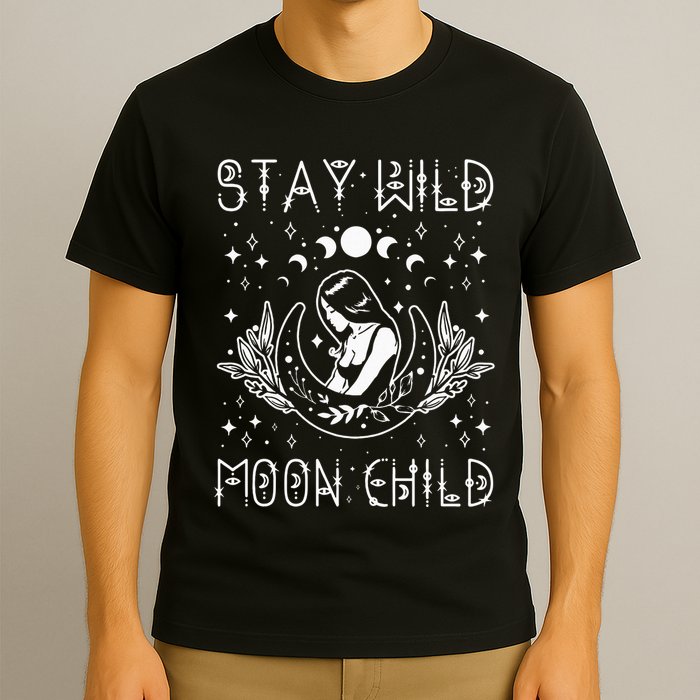 Stay Wild Moon Child Celestial Wiccan Witchy Boho Vibes T-Shirt