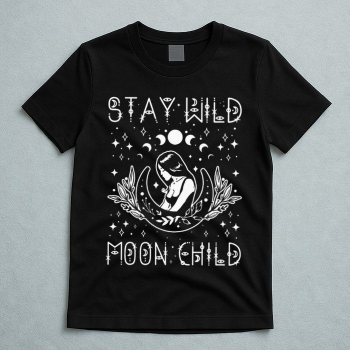 Stay Wild Moon Child Celestial Wiccan Witchy Boho Vibes T-Shirt