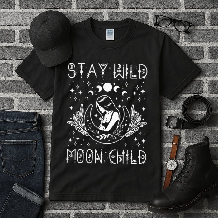 Stay Wild Moon Child Celestial Wiccan Witchy Boho Vibes Tall T-Shirt
