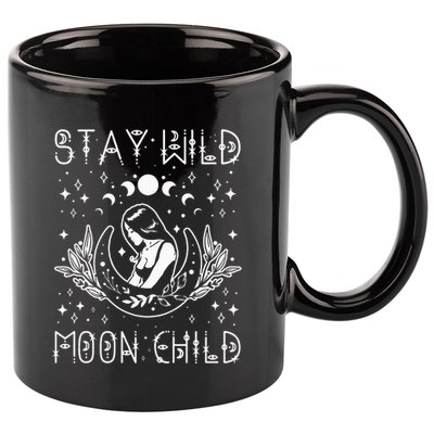 Stay Wild Moon Child Celestial Wiccan Witchy Boho Vibes 11oz C Handle Ceramic Mug