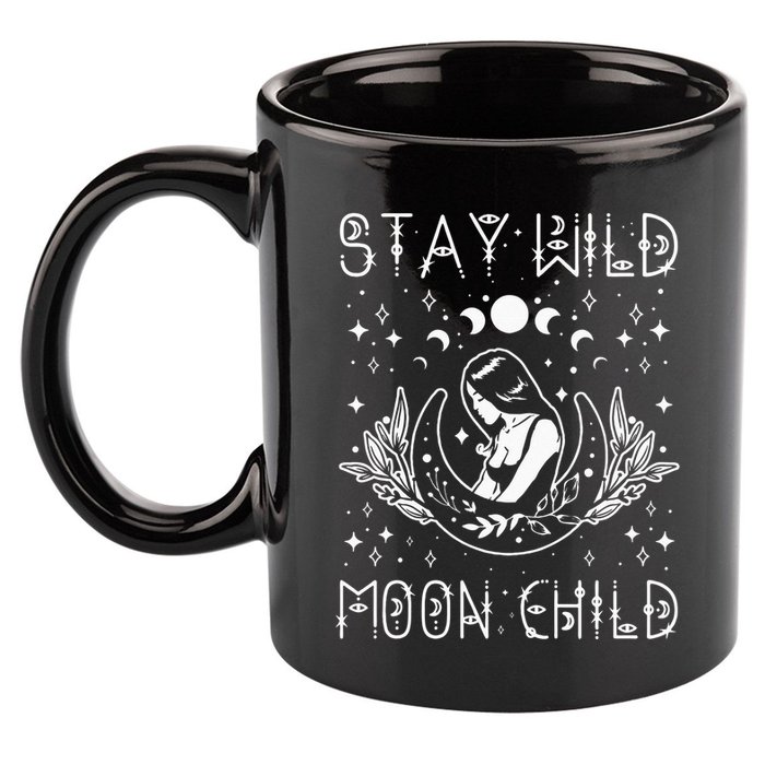 Stay Wild Moon Child Celestial Wiccan Witchy Boho Vibes 11oz C Handle Ceramic Mug