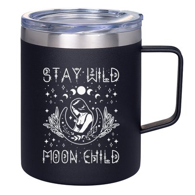 Stay Wild Moon Child Celestial Wiccan Witchy Boho Vibes 12oz Stainless Steel Coffee Mug