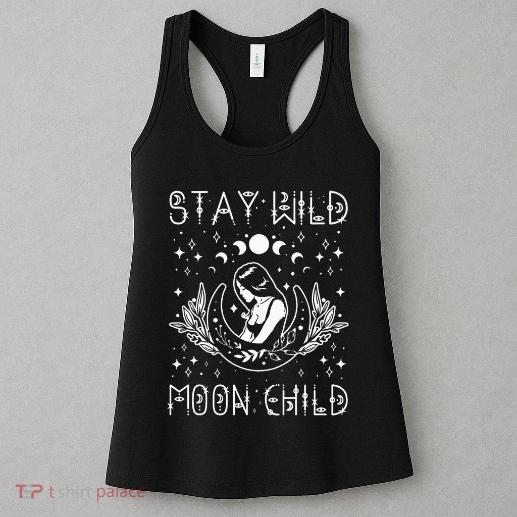 Stay Wild Moon Child Celestial Wiccan Witchy Boho Vibes Womens Tank Top