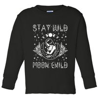 Stay Wild Moon Child Celestial Wiccan Witchy Boho Vibes Toddler Long Sleeve Shirt