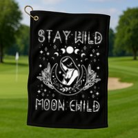 Stay Wild Moon Child Celestial Wiccan Witchy Boho Vibes Golf Towel