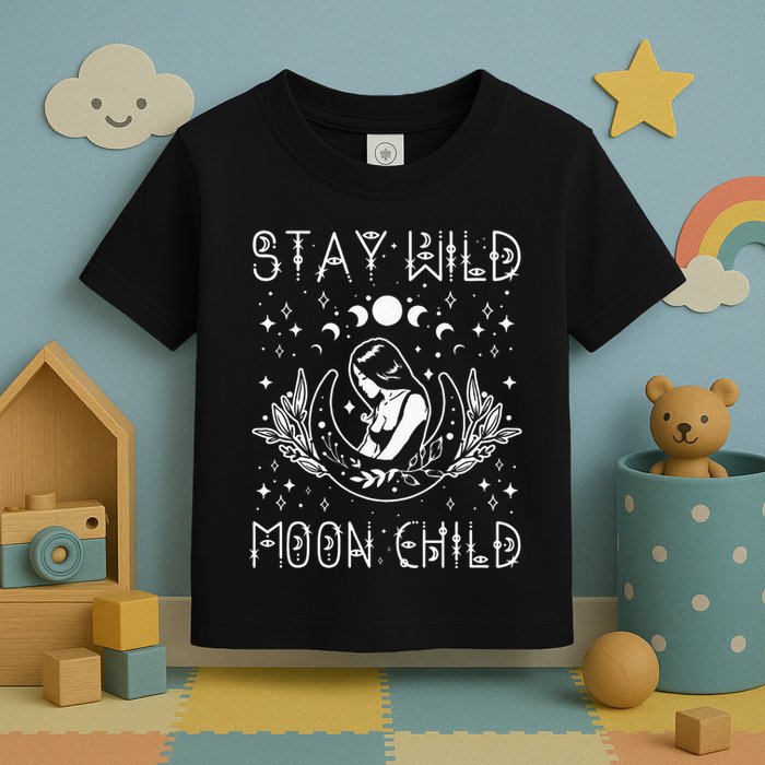 Stay Wild Moon Child Celestial Wiccan Witchy Boho Vibes Toddler T-Shirt