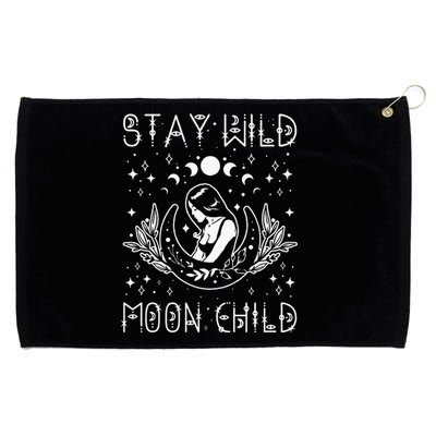 Stay Wild Moon Child Celestial Wiccan Witchy Boho Vibes Grommeted Golf Towel