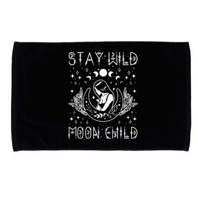 Stay Wild Moon Child Celestial Wiccan Witchy Boho Vibes Microfiber Hand Towel