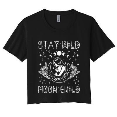 Stay Wild Moon Child Celestial Wiccan Witchy Boho Vibes Crop Top