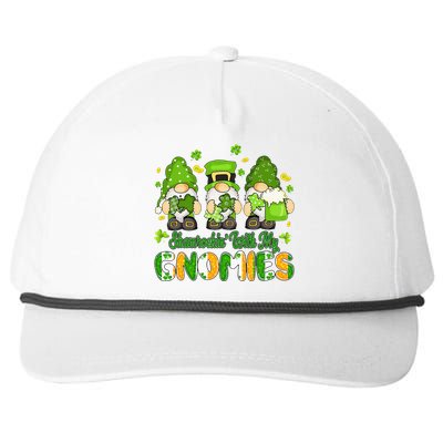 Shamrockin' With My Gnomies St Patricks Day Lucky Snapback Five-Panel Rope Hat