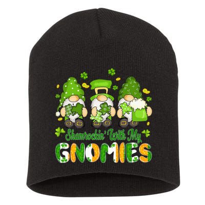 Shamrockin' With My Gnomies St Patricks Day Lucky Short Acrylic Beanie