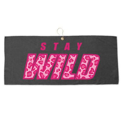 Stay Wild Merch Pink Large Microfiber Waffle Golf Towel