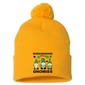 Shenanigans With My Gnomies St.Patrick Day Cute Gift Pom Pom 12in Knit Beanie