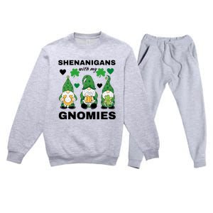 Shenanigans With My Gnomies St.Patrick Day Cute Gift Premium Crewneck Sweatsuit Set