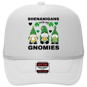 Shenanigans With My Gnomies St.Patrick Day Cute Gift High Crown Mesh Back Trucker Hat