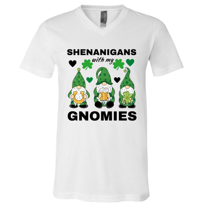 Shenanigans With My Gnomies St.Patrick Day Cute Gift V-Neck T-Shirt